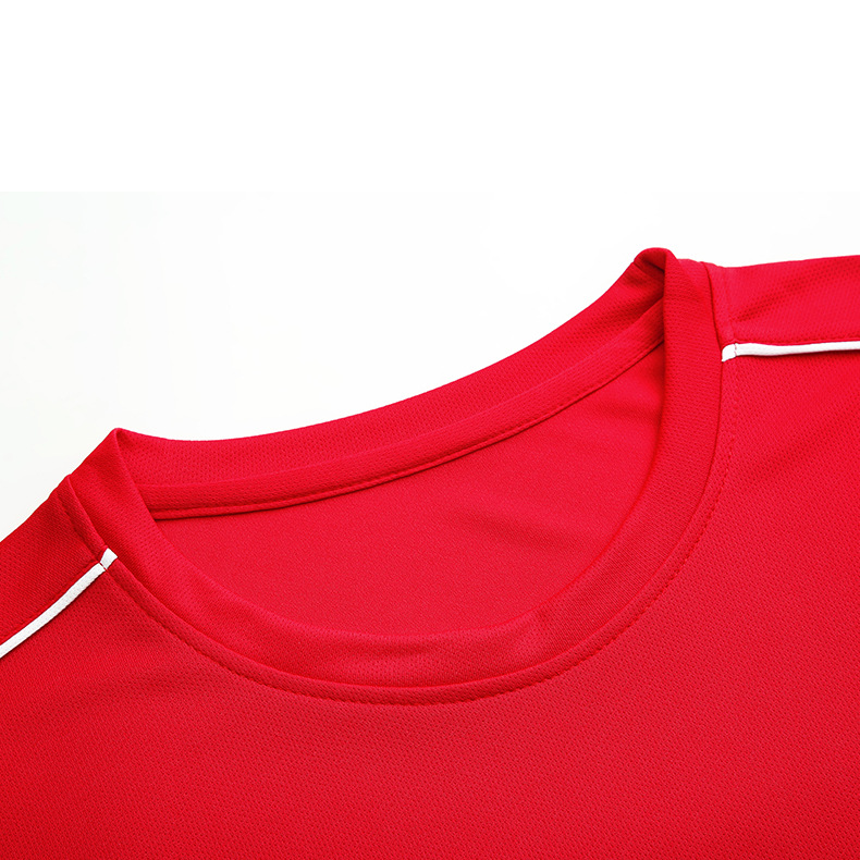 Uniforme de clase de deportes de cuello redondo Uniforme de equipo Uniforme de grupo Camisa publicitaria Camisa electoral Camiseta de manga corta de secado rápido Ropa de trabajo personalizada