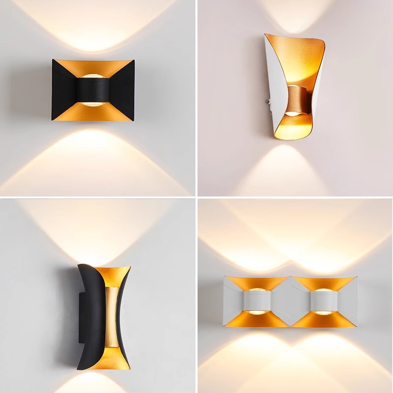 Lámpara de pared led de lujo ligero, pasillo, escalera, balcón, cabecera de cama, pared de fondo, tienda, decoración de pared exterior, pared luminosa superior e inferior