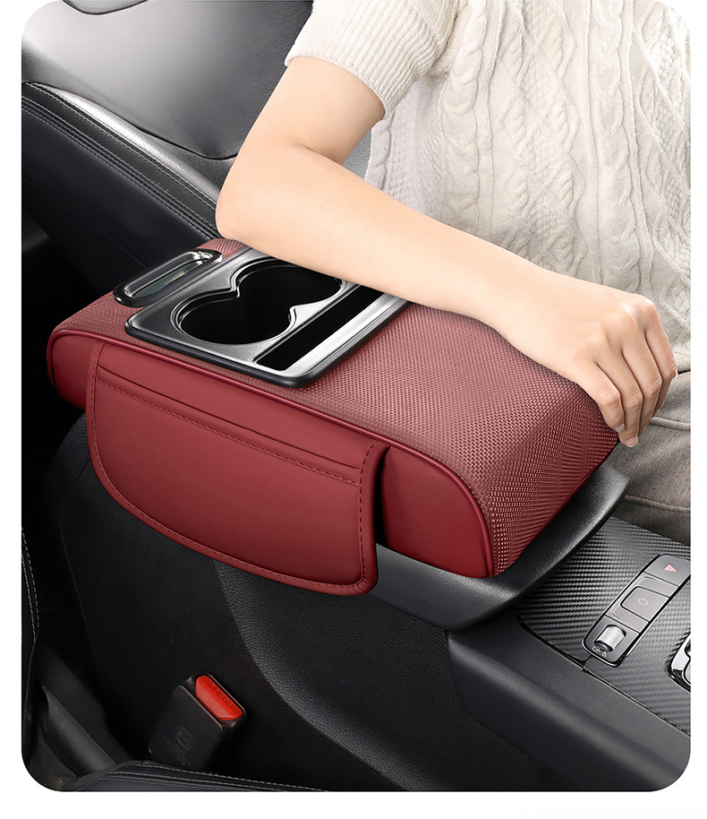 Cross-border car armrest box pad, multifunctional tissue box, car interior leather, universal armrest box heightening pad for all seasons