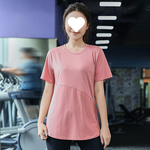 Postage Sports T-shirt Women's Summer Loose Running 200kg Training Quick-drying Fitness Clothes chubby girl Short-sleeved Yoga Clothes Top