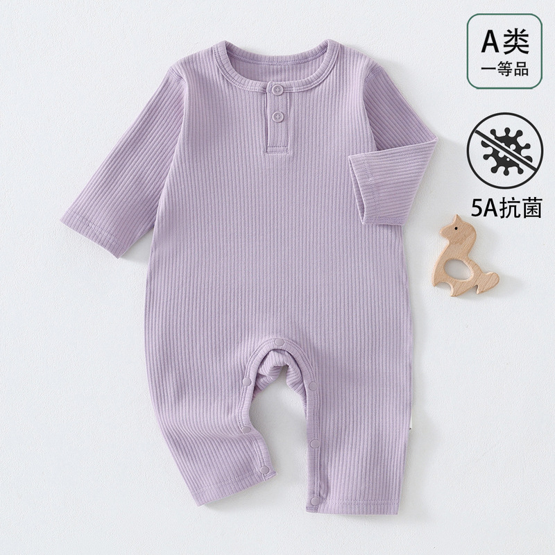 Baby pure cotton jumpsuit, spring and autumn collection, seamless long-sleeved romper, newborn 95% cotton onesie, unisex baby base layer pajamas