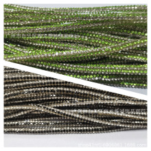 水钻圆管 DIY彩色圆条 鞋饰服饰配饰配件 满钻间隔彩色圆绳  批发