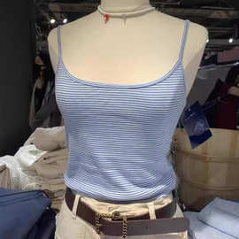BM风新款美式辣妹性感条纹小吊带背心女bm修身内搭外穿小个子上衣