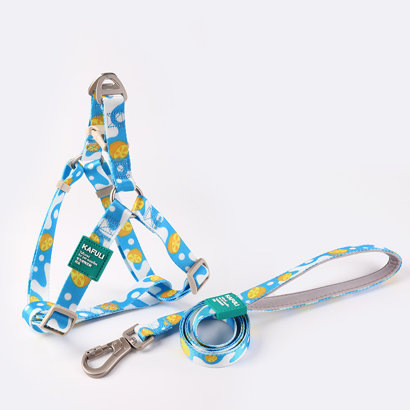 Cuerda de tracción para mascotas Teddy perro pequeño de tamaño mediano anti-liberación correa de pecho impresa ajustable cadena de perro cuerda para perro suministros para mascotas