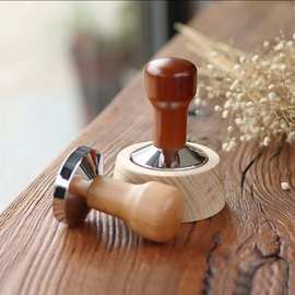 实木咖啡压粉器填压器榉木压粉锤平底定制螺纹尺寸底木质实心手柄