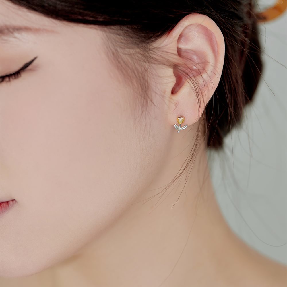 Fashion Flower Silver Plating Ear Studs 1 Pair