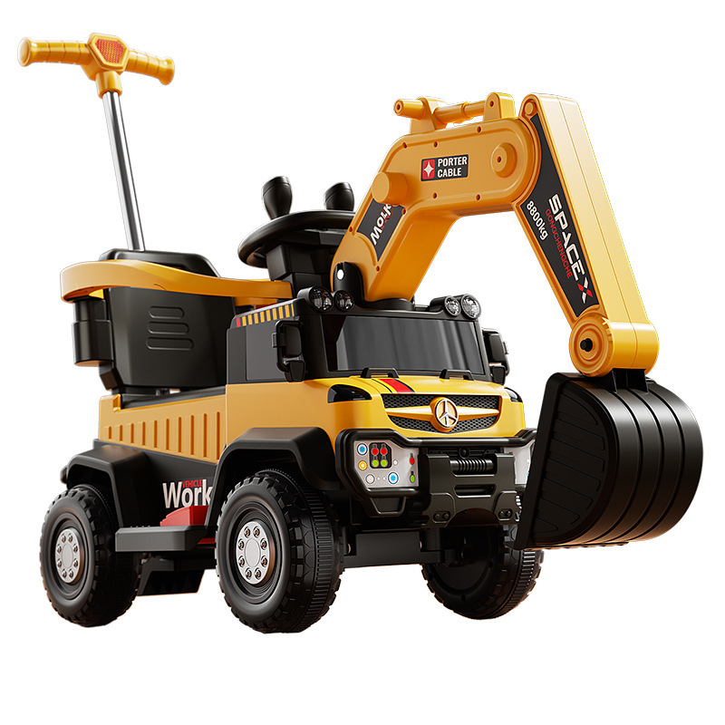 Excavadora para niños, coche de juguete de tamaño grande, coche eléctrico para niños, excavadora de control remoto, coche infantil