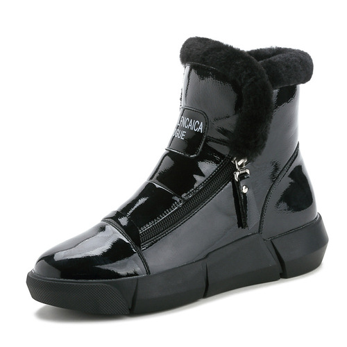  autumn and winter new women's shoes mid-calf flat snow boots women's casual sports side zipper cotton boots women's one-piece drop shipping