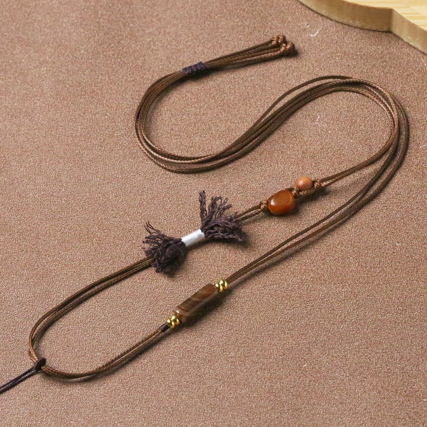 Wax Leather Necklace Cord Waterproof Braided Rope Gold Pendant Hanging Cord Neck Strap Safety Buckle Beeswax Buddha Jade Pendant String