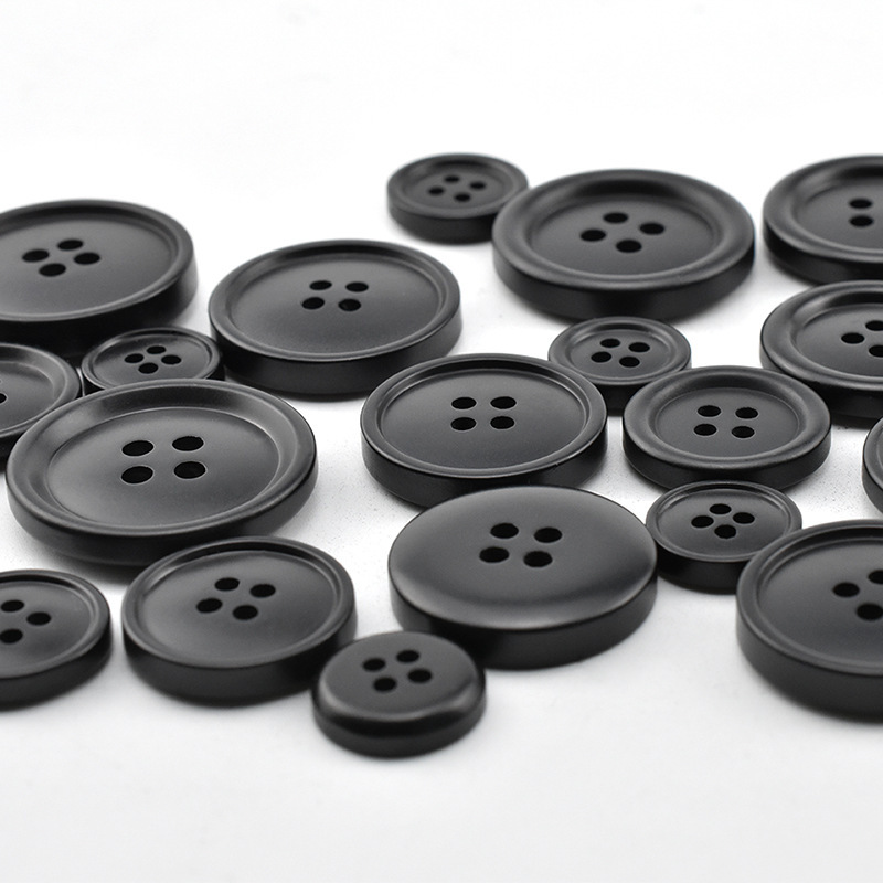 Factory Direct resin button button round black women's coat woolen coat matte suit button clothes button Factory Direct resin button button round black women's coat woolen coat matte suit button clothes button