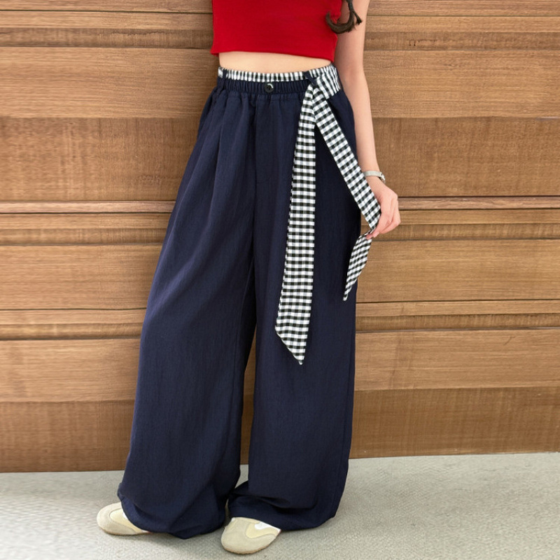Girls' Pants Summer Thin 2025 New Summer Children's Dark Blue Casual Pants for Older Girls Summer Ultra-Thin Mosquito-Proof Pants