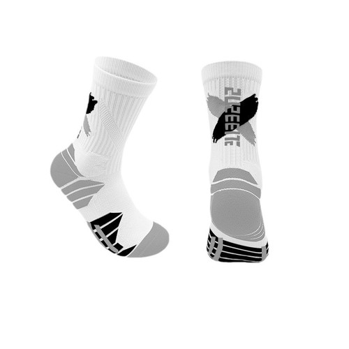 Professional Sports Basketball Socks for Men, Towel Insole, Summer Mid-Calf Socks, Absorbent and Breathable, Letter Socks for Men and Women