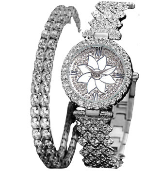 New Diamond-encrusted Gypsophila Bracelet Watch Women's Creative Gift Set Women's Watch Gift