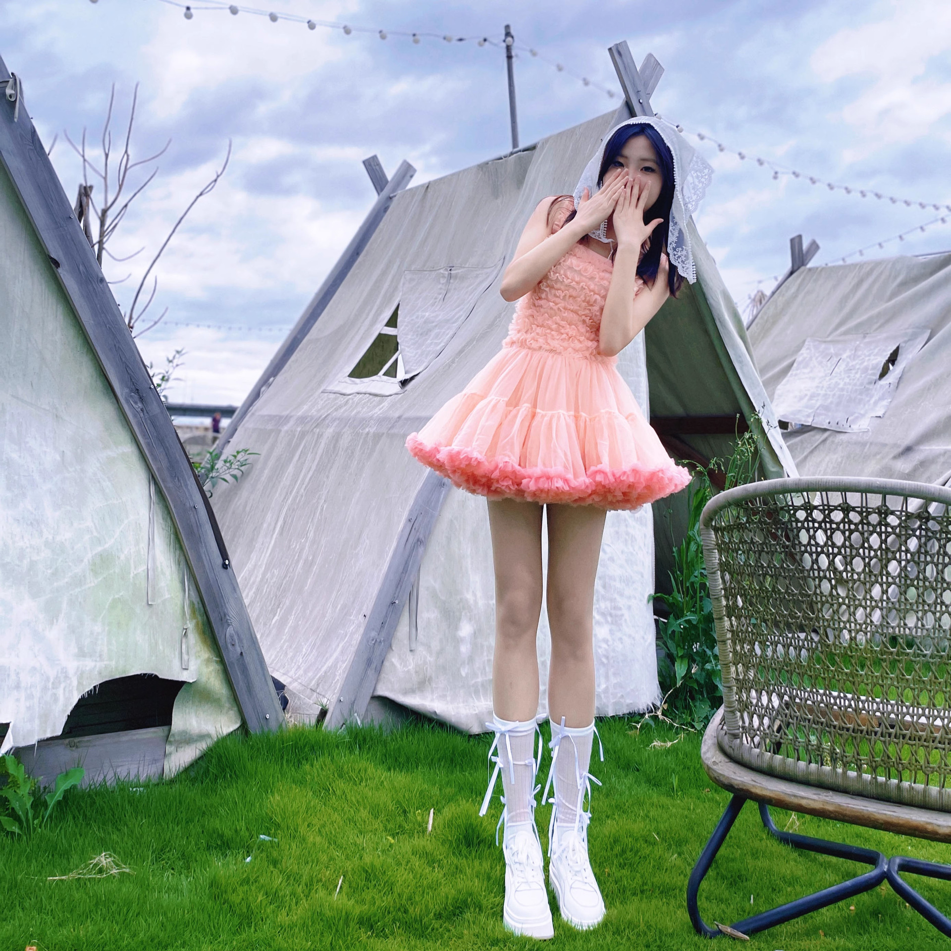 Adult Princess Tulle Tutu Skirt High-Waisted Cake Tutu Skirt for Photoshoots and Outings, Stylish Skirt with Large Hem