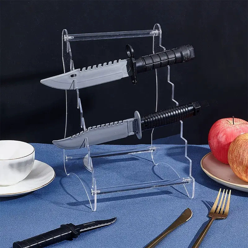 Прозрачная акриловая полка для хранения кухонных ножей, бабочка, нож для фруктов, складная стойка для хранения ножей, стеллаж для дисплея