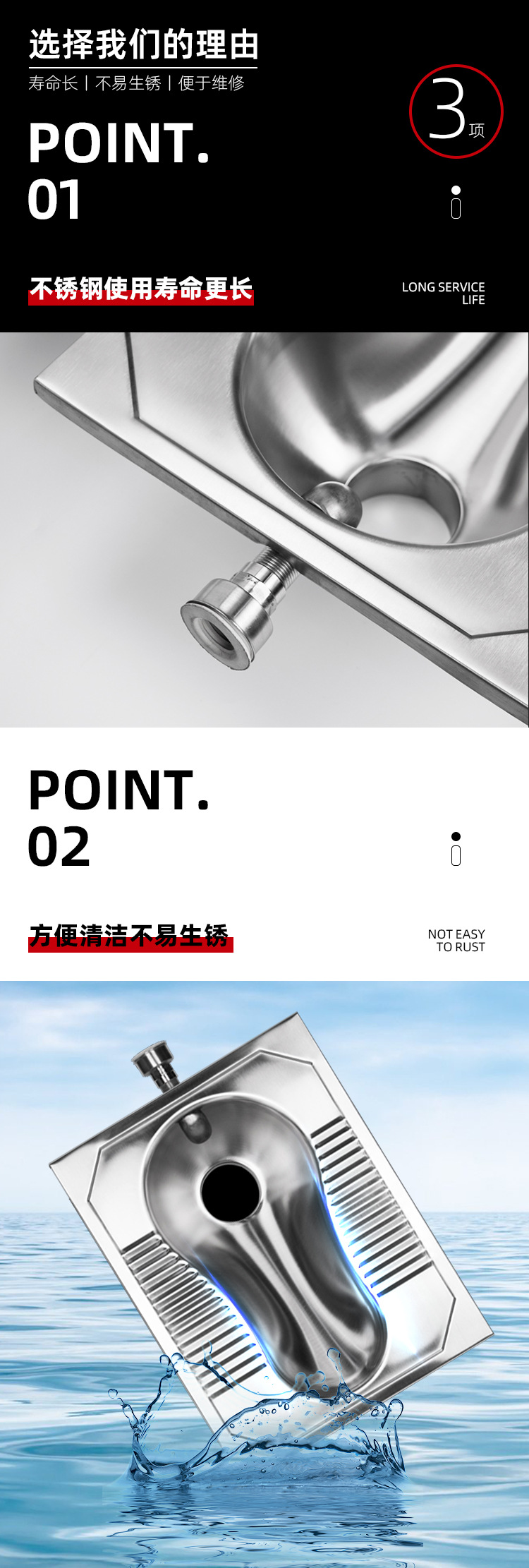 Thickened 304 stainless steel squat toilet, prison, train, bar, shopping mall, anti-odor and durable squat toilet, stainless steel squat toilet undefined