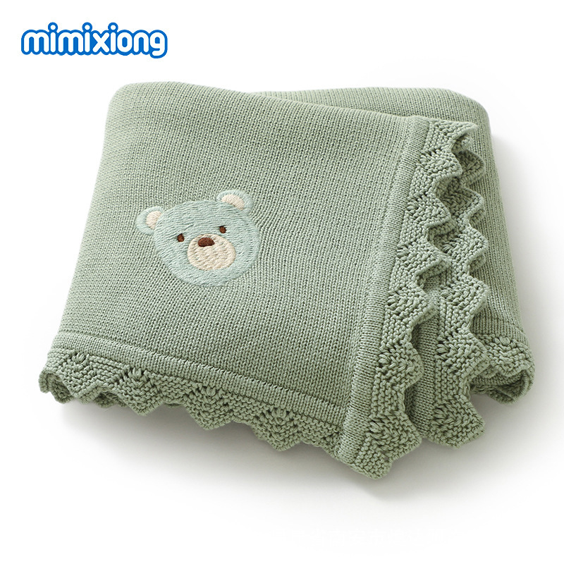 INS venta caliente primavera y otoño nuevo bebé tejido lindo oso patrón bolsa cubierta a prueba de viento para cochecitos de bebé para hombres y mujeres