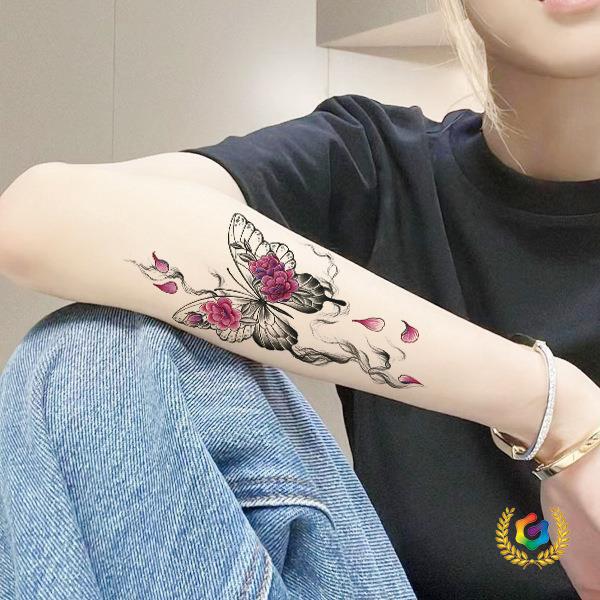 ☨ New Tattoo Stickers with Diamond Elements, Rose, Little Tiger, Fashionable Full Arm Temporary Tattoo Stickers