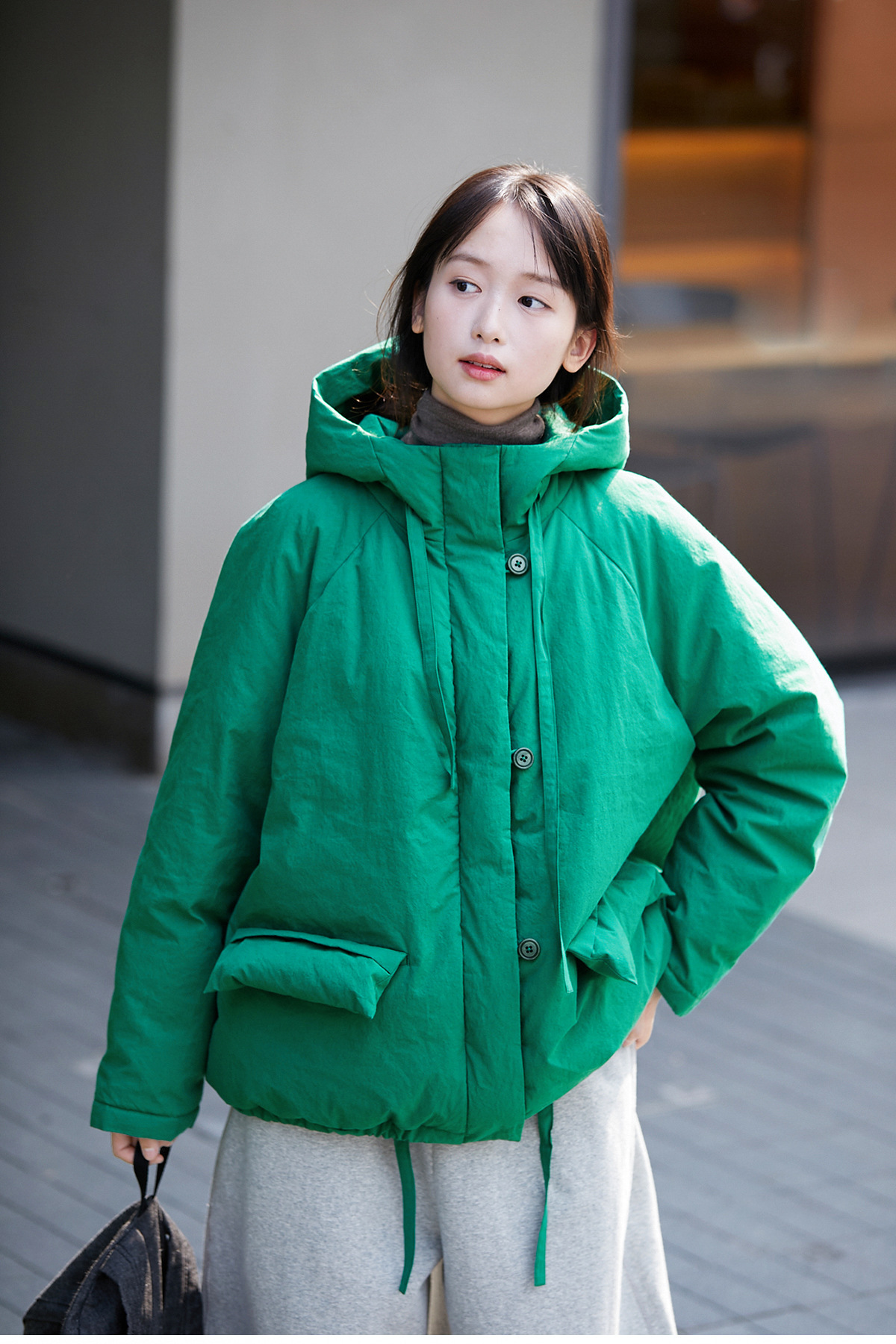 アートグリーンソフト ウォーム カジュアル ルーズ 文学 ショート