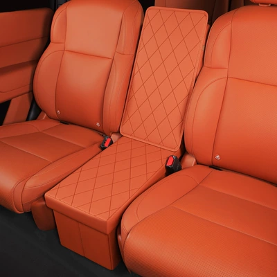 aisle leather car rear seat: Car storage bag/box - ideal-l9-l8-backrest-storage-box-original-car-orange