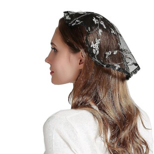 Muslim veil bridal lotus leaf head wedding headdress Black Ivory headscarf to picture production wholesale delivery
