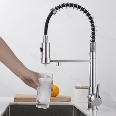 Cross-border three-in-one water purifier faucet with cold and hot spring, American kitchen sink full copper vegetable basin faucet spray head