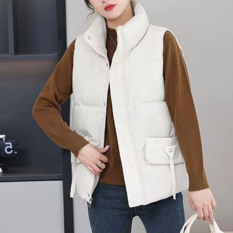 Demi-season vest with down for leisure, colored jacket
