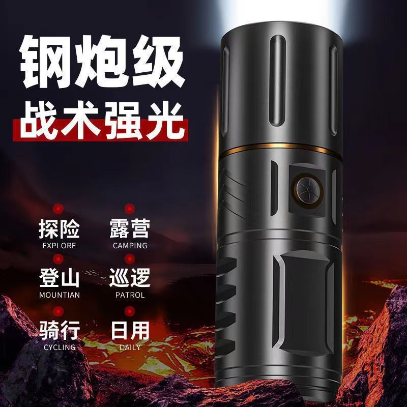 Linterna ultrabrillante, portátil, recargable, láser blanco, zoom telescópico, linterna de aleación de aluminio para exteriores