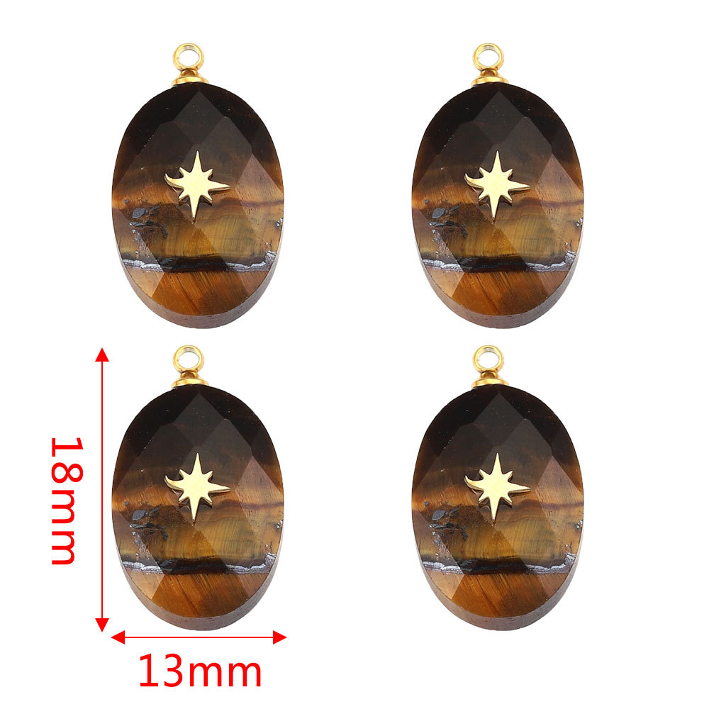 Europa y América Piedra Natural Rosa cristal turquesa Acero inoxidable titanio acero cuadrado pequeño colgante DIY joyería collar Accesorios