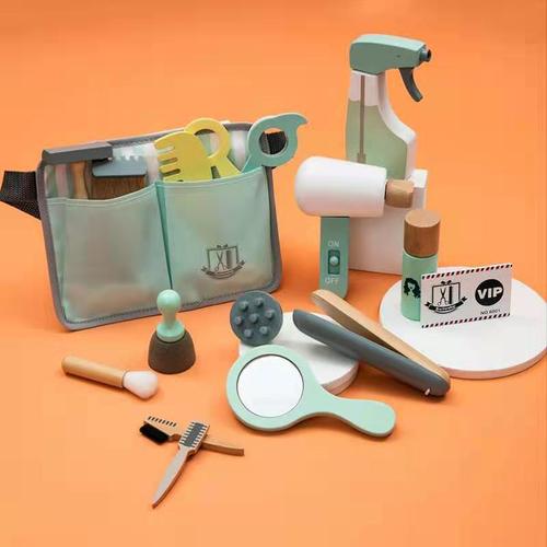 Children's Makeup Toy 0.8 Barber Wooden Simulation Comb Lipstick Perfume Girls Play House Handbag Set