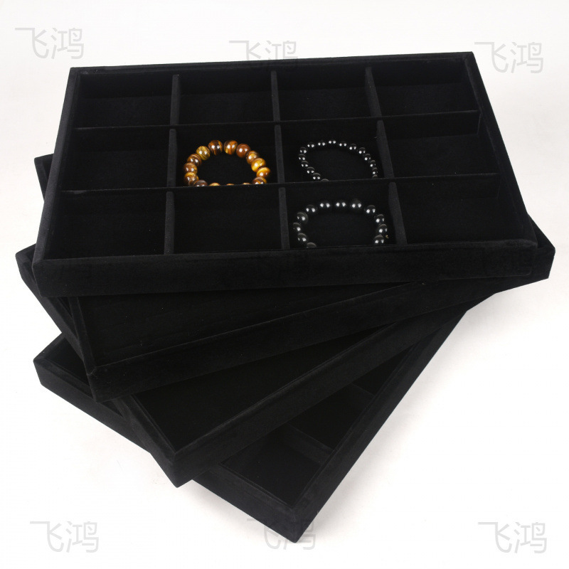 黒のベルベットリングネックレス収納ブレスレットペンダントジュエリーボックスストールディスプレイ小道具ジュエリートレイ|undefined