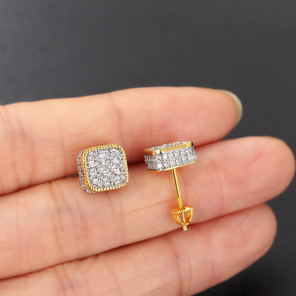 5g Weight Copper Ear Needle Material White Gold Plated, Gold Plated Plating Material Zircon Inlay Material Ear Studs Classification 1 Pair Quantity Daily, Party, Street Occasion Copper Material Round, Square, Heart Shape Pattern Unisex Gender Plating, Inlay Design Hip-Hop Style Gold, Silver Color 1 Pair Hip-Hop Round Square Heart Shape Plating Inlay Copper Zircon White Gold Plated Gold Plated Ear Studs 27