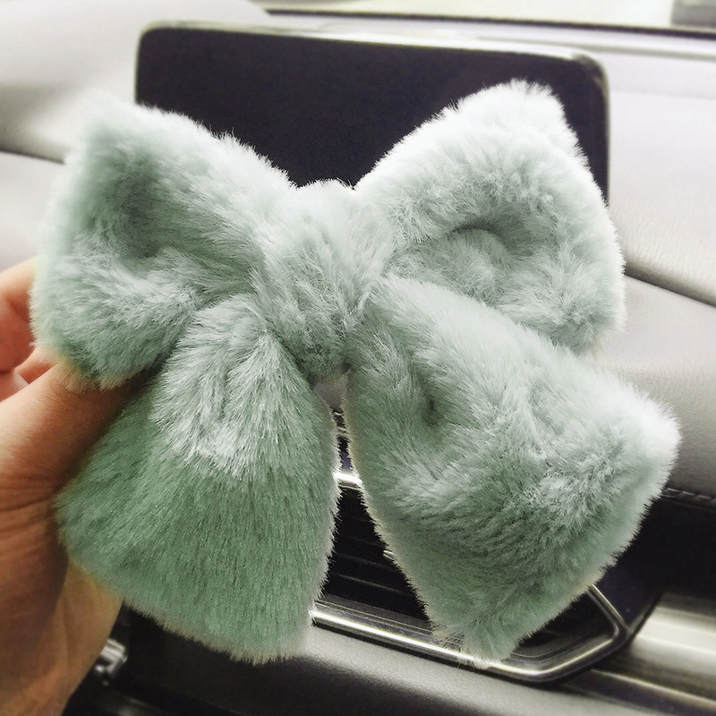 浅绿-毛绒蝴蝶结