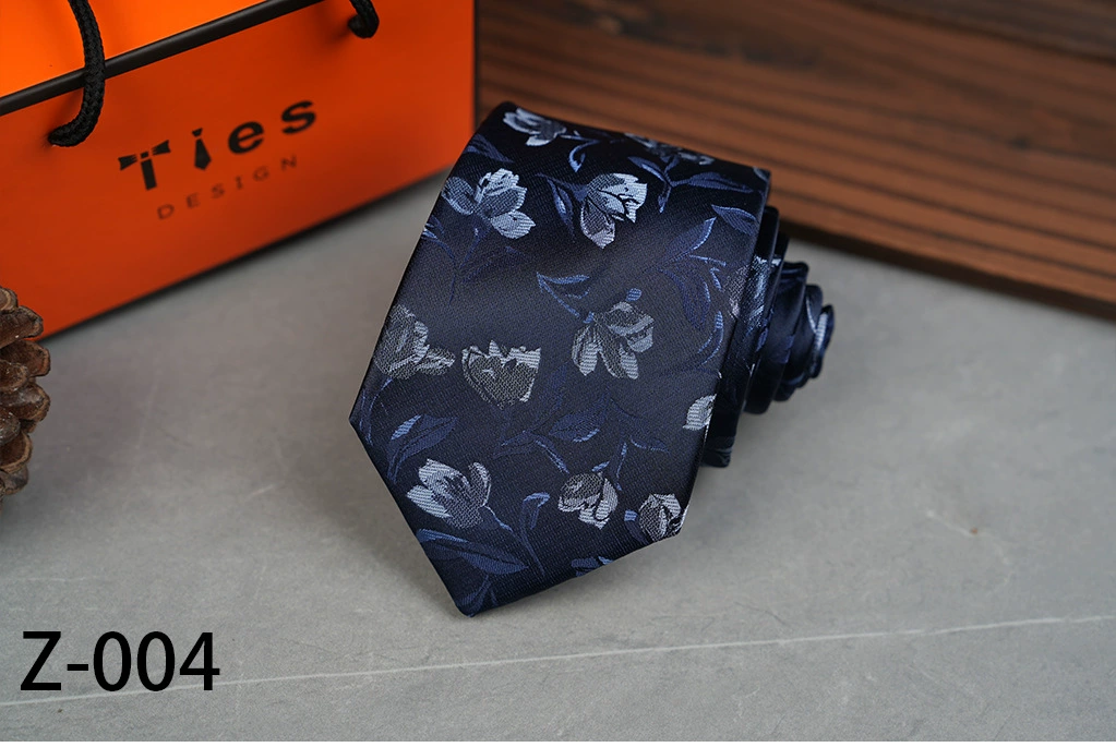 Retro Flowered Tie, Classic Leisure Accessory, 8 cm Width, Patterned Jacquard