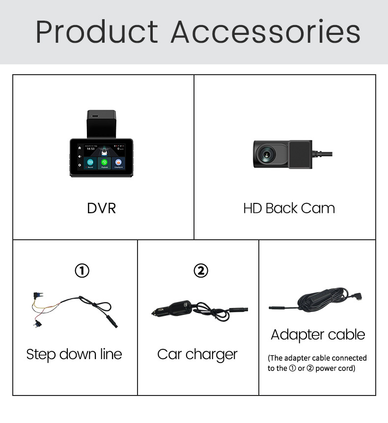4g Lte Dual-Camera 2K Dash Cam with Wifi and Gps Remote Monitoring, Front and Rear High-Definition Night Vision Dual-Lens Driving Recorder