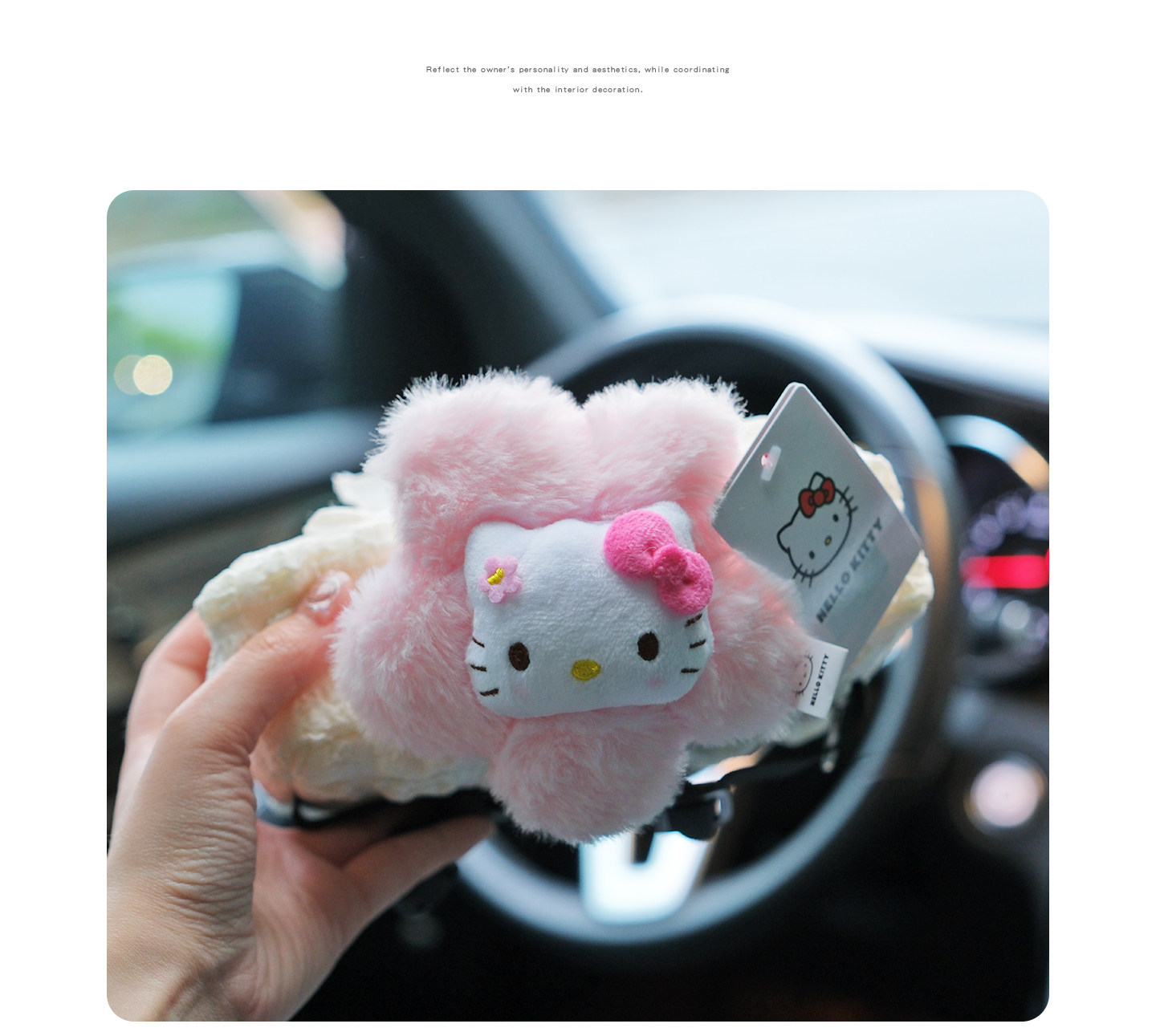 Authentic Hellokitty Sanrio Car Tissue Box Car Tissue Hanging Bag Girls Car Hanging Toilet Paper Holder