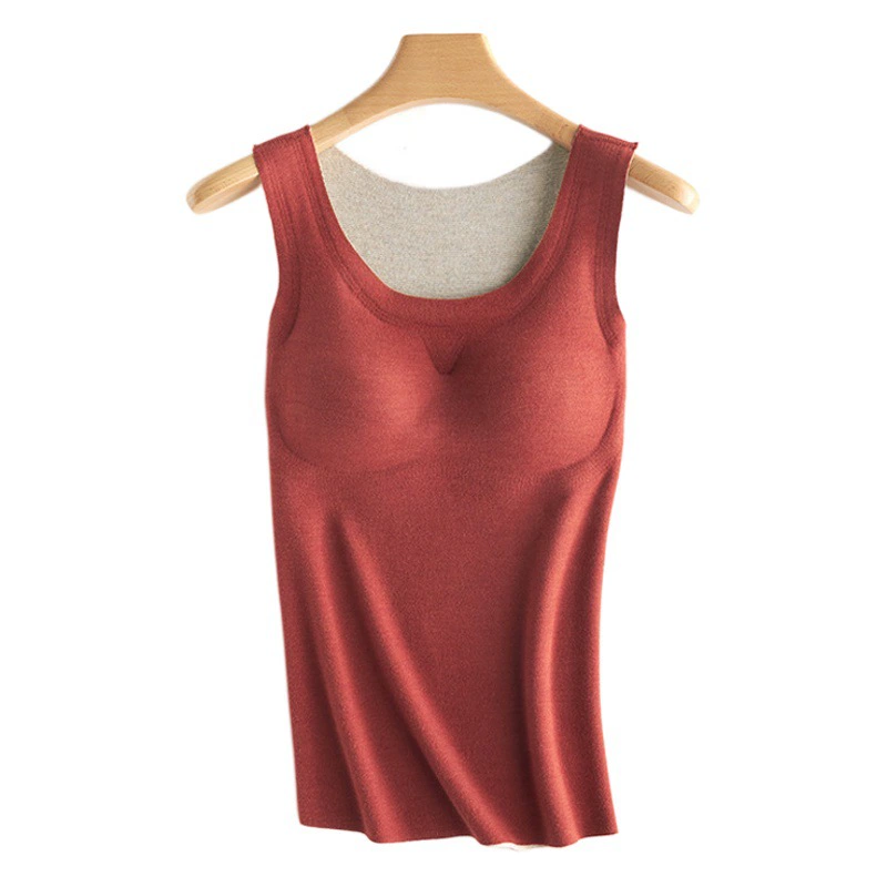 Женский жилет, новая осенне-зимняя модель, с подкладками для груди, немецкий бархат, самонагревающийся жилет, бесшовное нижнее белье, терможилет без бюстгальтера