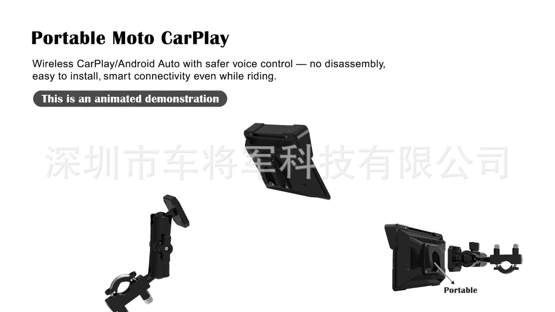 Cross-Border 7inch Motorcycle Navigation System Wireless Carplay Waterproof Motorcycle Dashcam Wholesale