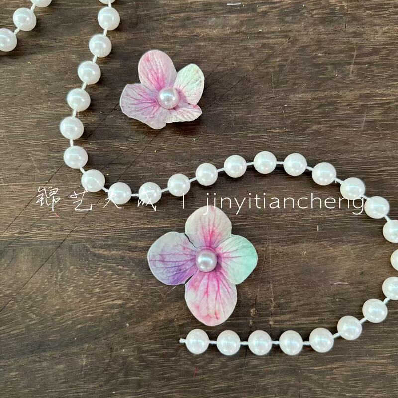 仿真绣球花瓣珍珠花朵 小红书爆款网红发夹diy伴手礼鞋扣饰品材料|undefined