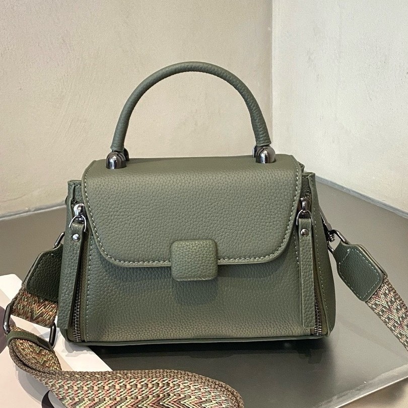 Cross-Border Retro Genuine Leather Boston Bag, Simple Versatile Fashion Shoulder Bag, Luxury High-End Women's Handbag - Thumbnail 4