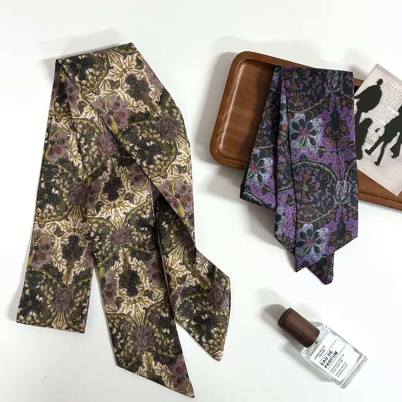 Vintage Seidenschal Mit Blumenmuster Elegantes Halstuch Für Damen_voghion.com