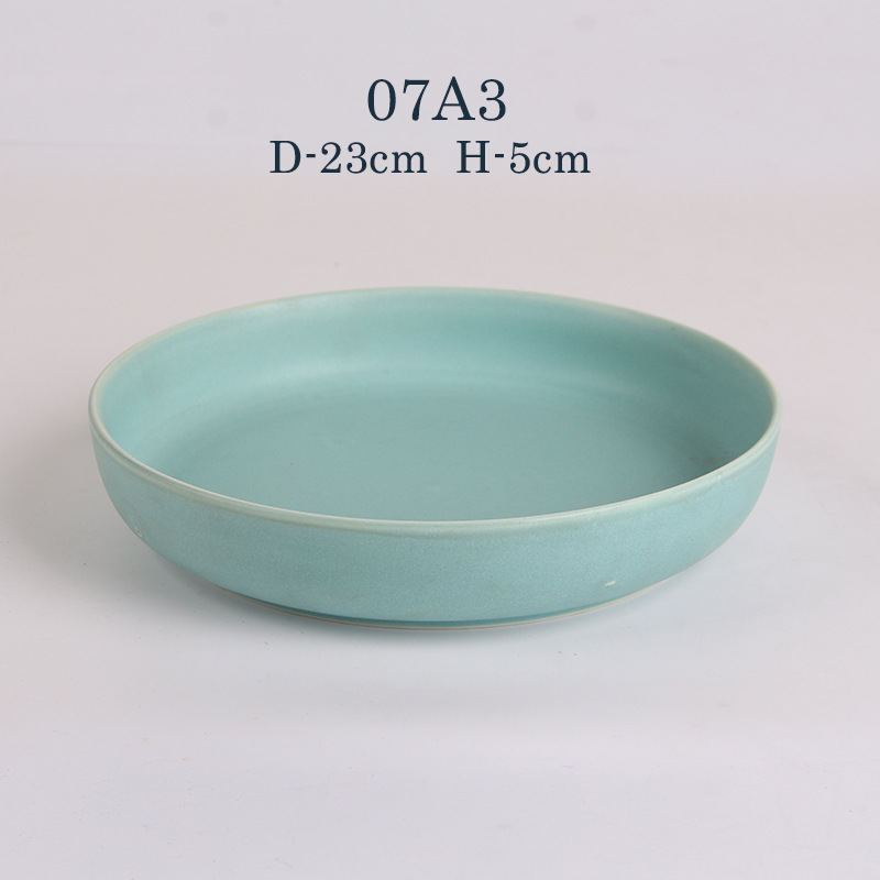 Asa Comercio exterior profundo y superficial placa redonda de cerámica Hotel hogar plato de cerámica plato de fruta ensalada placa occidental Placa de carne