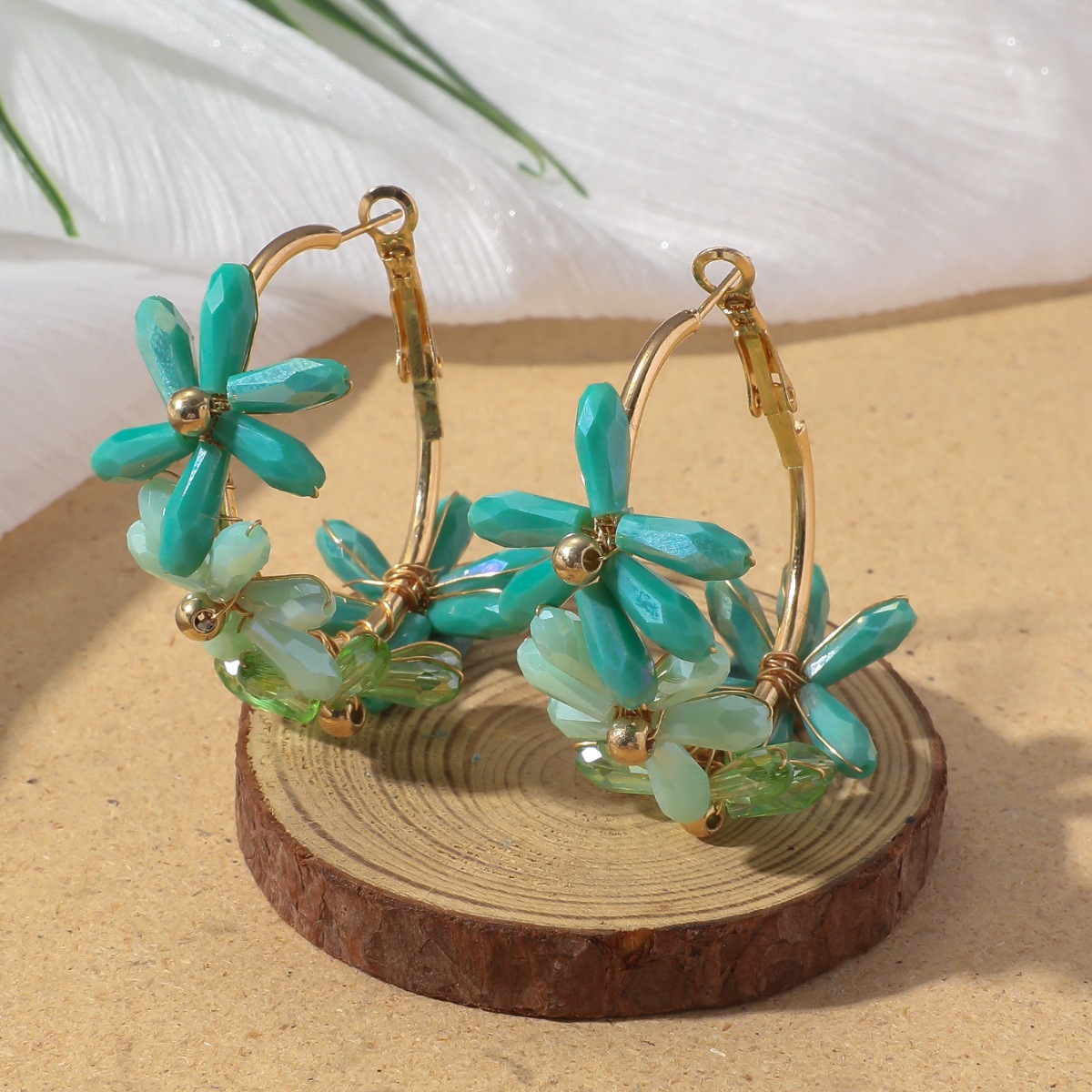 20g Weight 304 Stainless Steel Ear Needle Material Earrings Classification 1 Pair Quantity Holiday, Travel Occasion Artificial Crystal Material Flower Pattern All Seasons Season Women's Gender Vacation, Classic Style Style 1 Pair Vacation Classic Style Flower Artificial Crystal Earrings 22