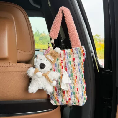 New Plush Car Tissue Bag Car tissue box/set - color-yellow-west-highland-puppy