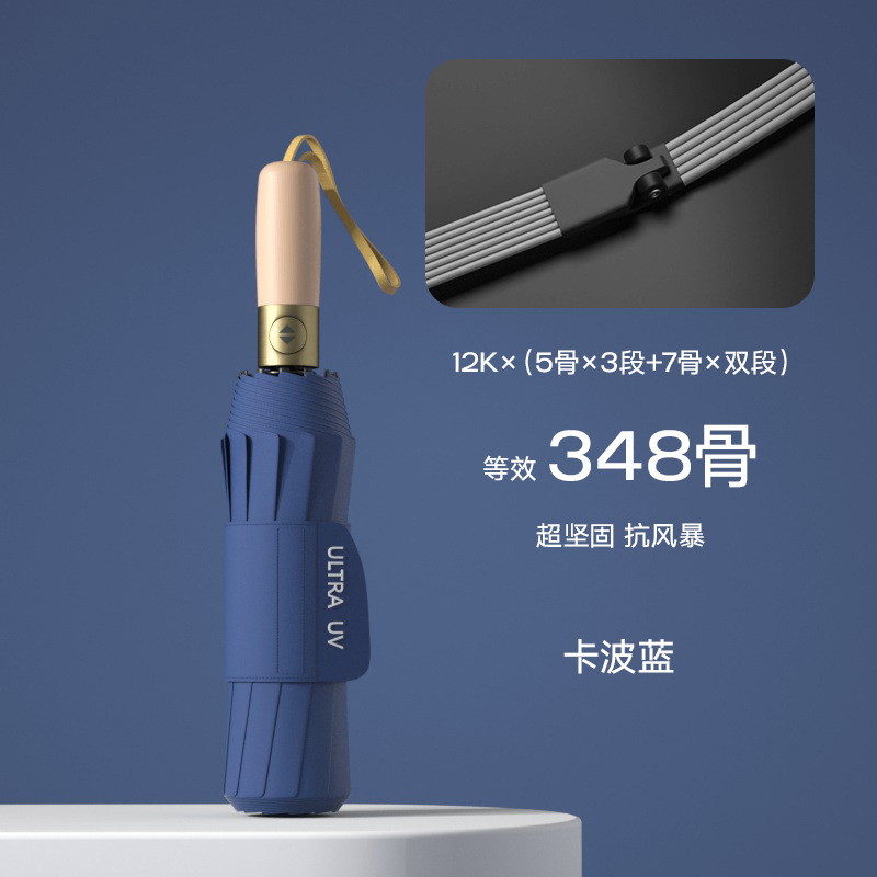 24龙骨加大加固黑胶自动雨伞晴雨两用三折叠男士雨伞批发伞广告伞|undefined