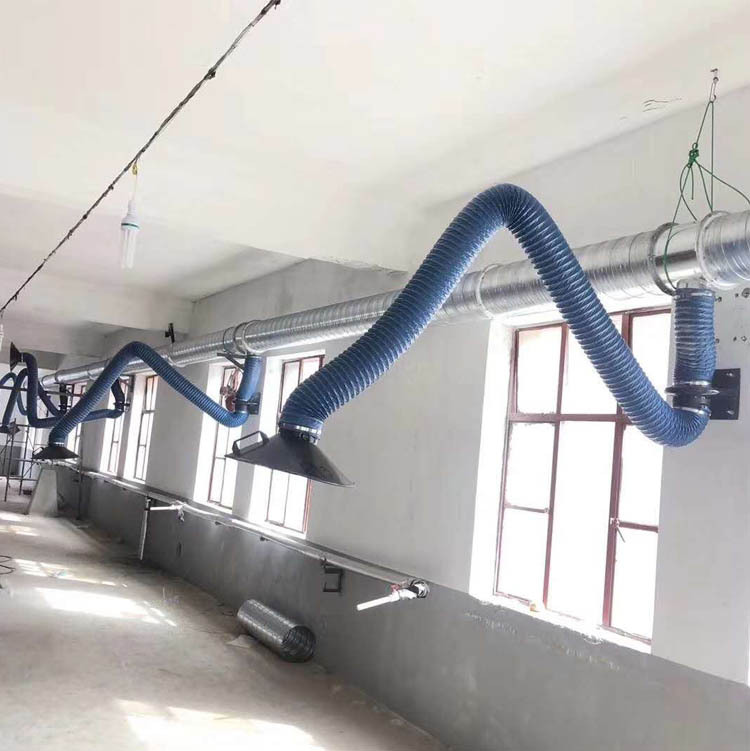 壁挂式万向吸气臂定位柔性悬停臂管道焊烟除尘废气排烟臂集气罩
