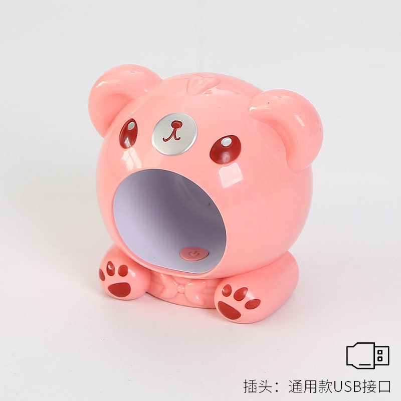 Nueva lámpara de uñas pequeña lámpara de fototerapia de mano de dibujos animados lindo de secado rápido lámpara de uñas esmalte de uñas pegamento lámpara de fototerapia de uñas