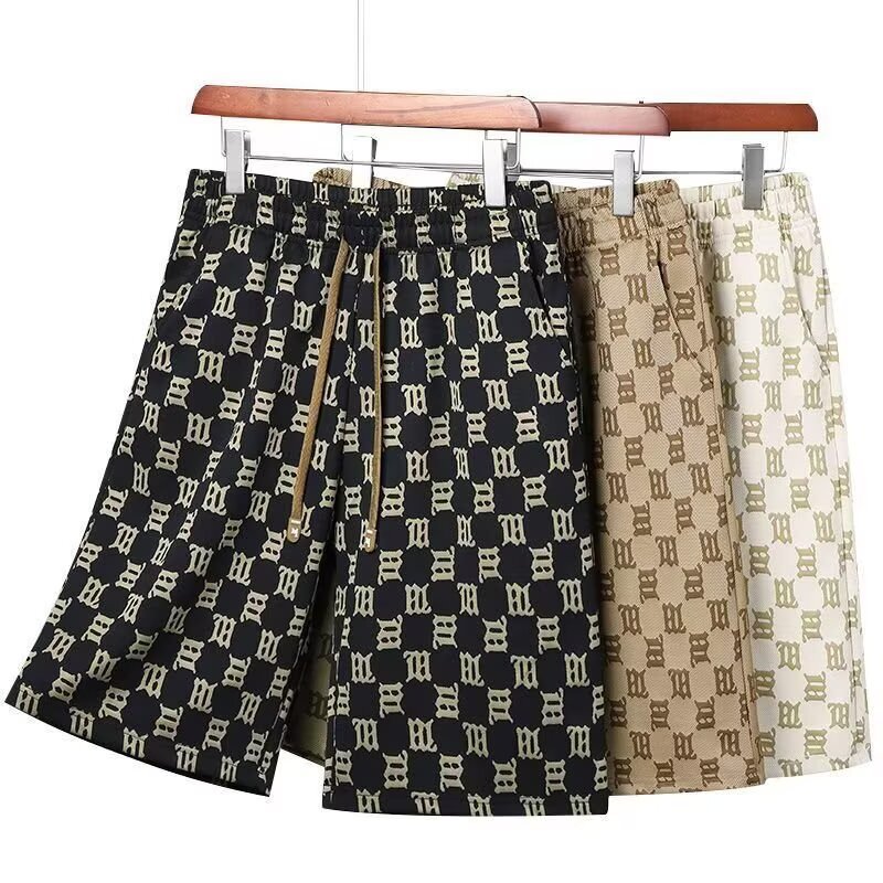 Shorts Men's Summer Ice Silk Quick-drying Trendy Brand Planky Handsome Loose Sports Large Pants Outer Wear Casual Five-point Pants