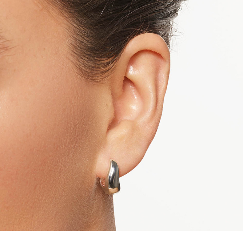 Plating Design 1 Pair 925 Sterling Silver 925 Sterling Silver Earrings U Shape Earrings