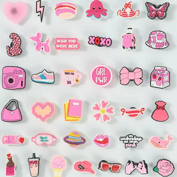 鞋花洞洞鞋配饰粉色女孩可拆卸diy鞋辅件 厂家批发洞洞鞋鞋花鞋扣